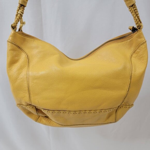 The Sak Yellow Pebbled Leather Hobo Shoulder Bag | Boho Chic Very Good Condition - Picture 4 of 14